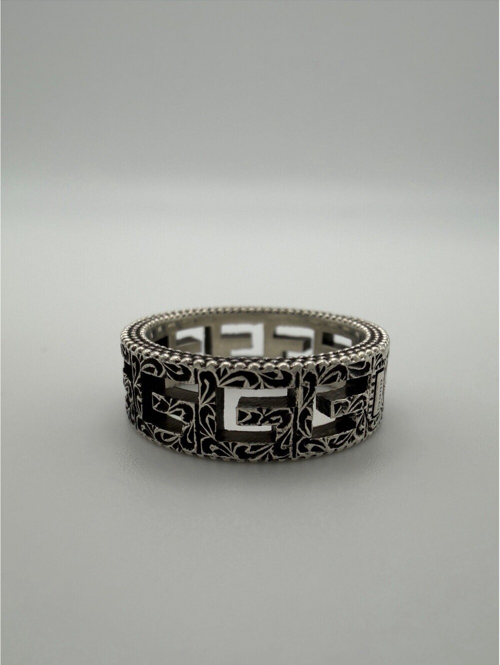 Authentic Gucci Sterling Silver G Cube Ring Made in Italy Size 5.25